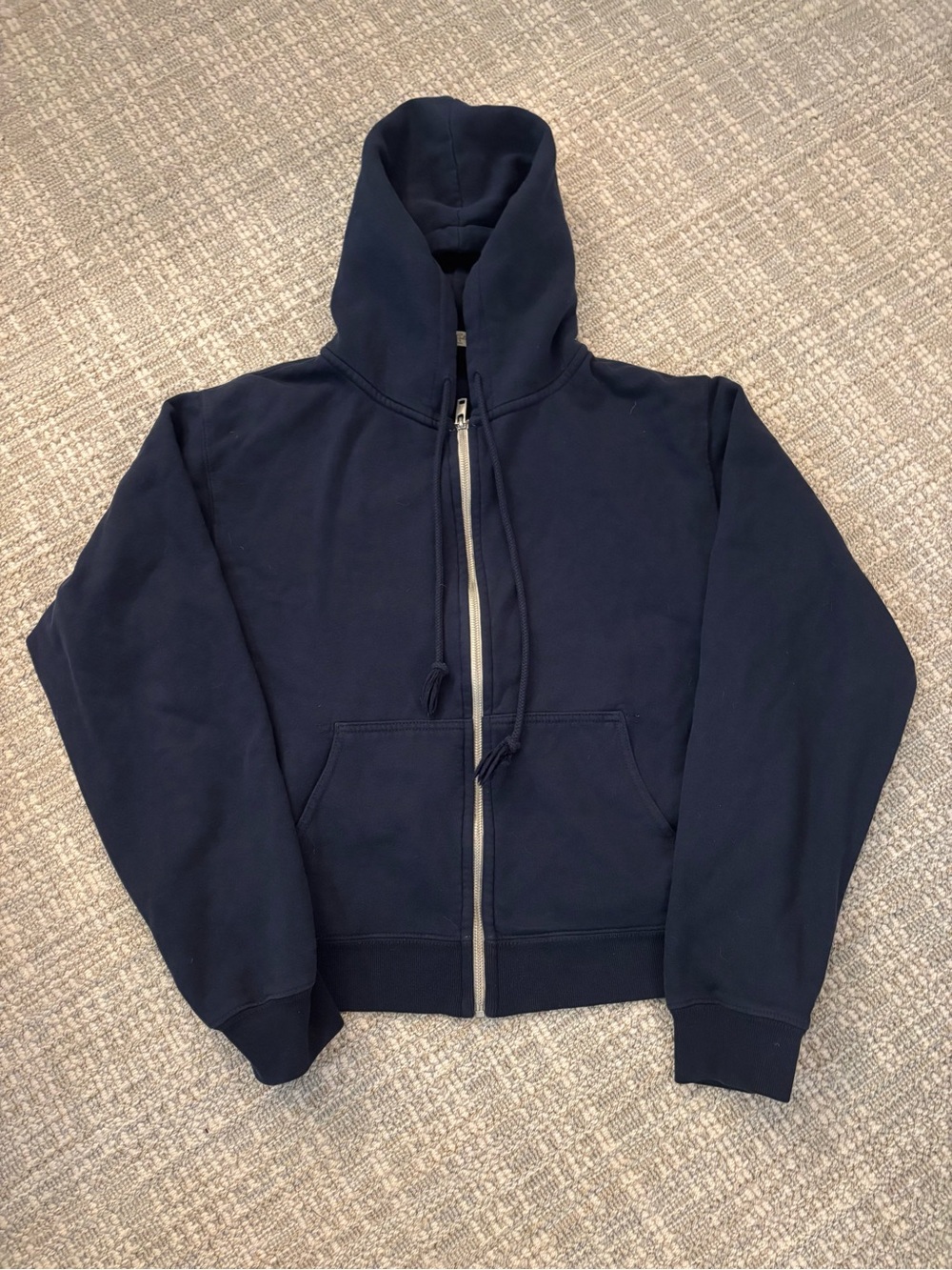 Brandy Melville Navy Blue Zip-Up Hoodie